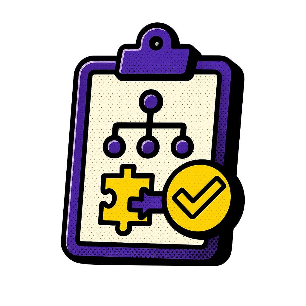 Clipboard with reporting tree and check—accountability & reporting