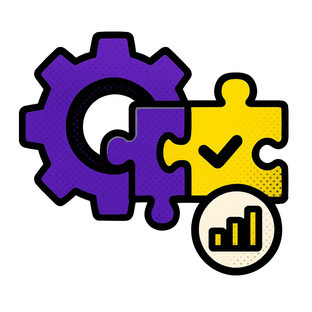 Gear interlocking with puzzle piece—align tech and operations