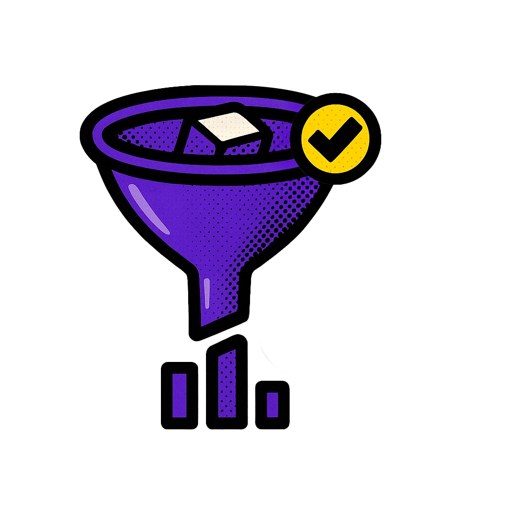 Funnel clearing a blockage—remove internal bottlenecks